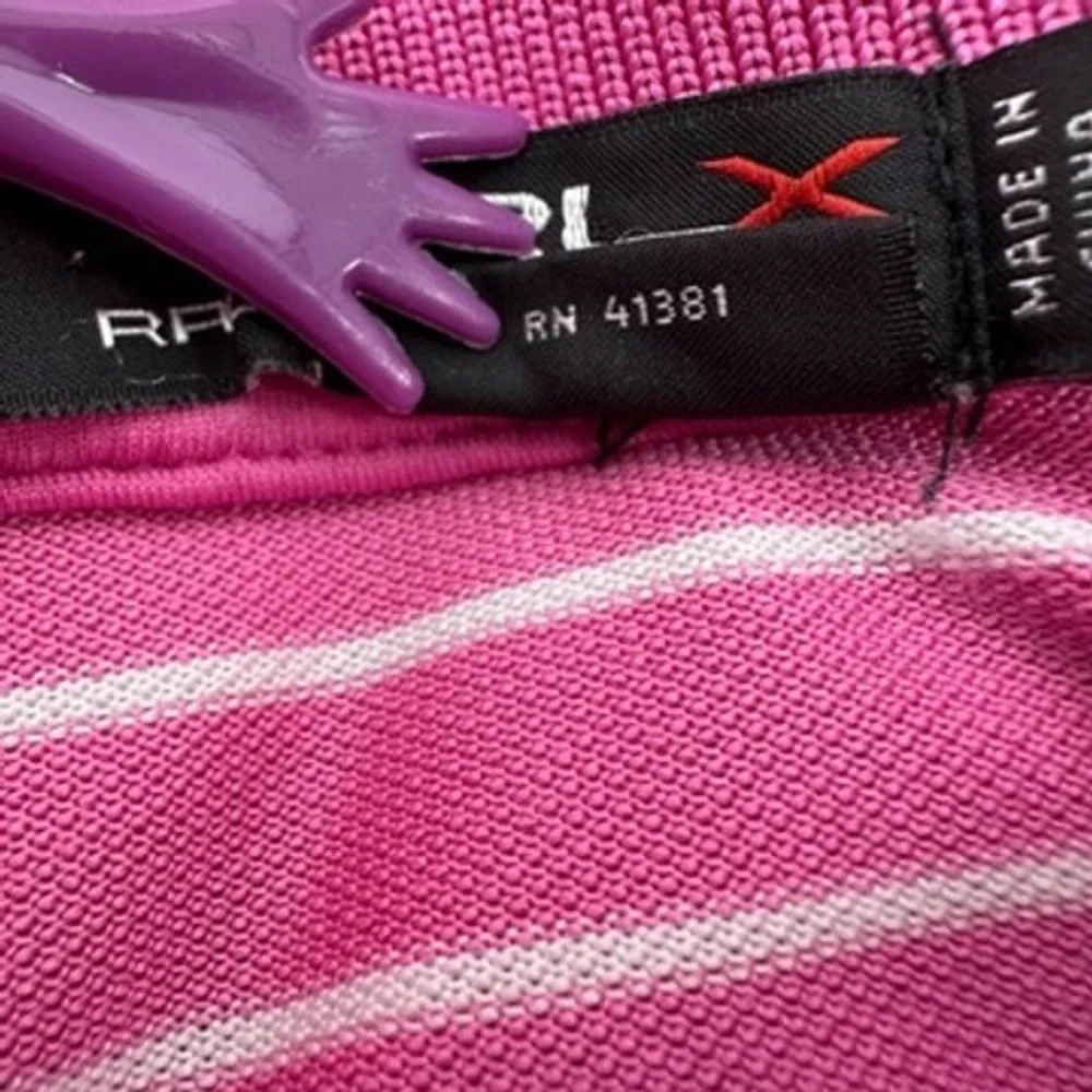 RLX Ralph Lauren Pink Striped Golf Polo Shirt‎ Mens XL Short Sleeve